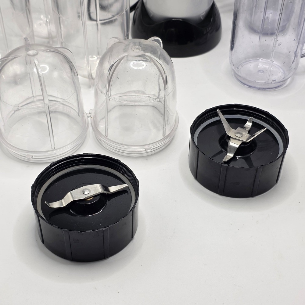 Magic Bullet Personal Blender Silver Black 13 Piece Set Mugs Blades Replacements - Picture 3 of 7